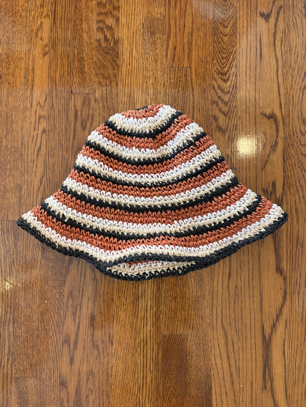 Crochet striped bucket hat